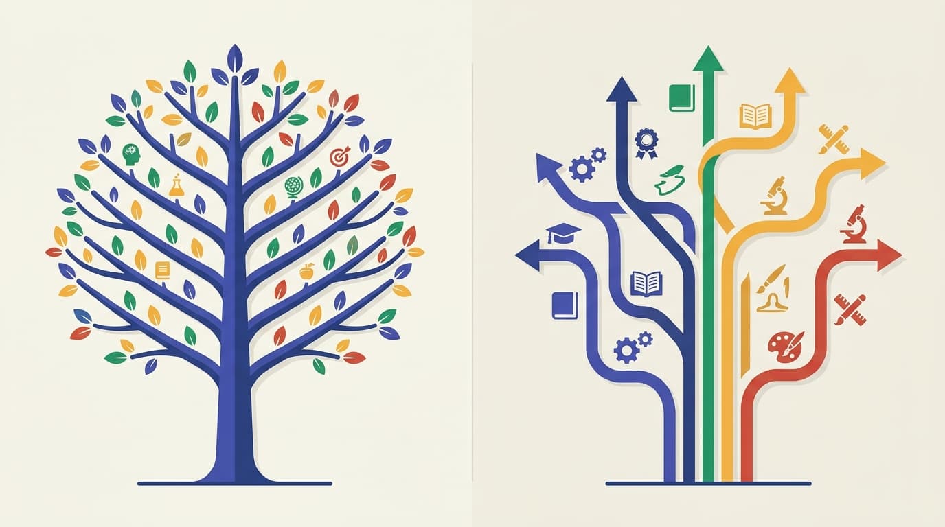 Two visions of schooling in Belgium: a shared common core for all pupils on one side, early streaming into separate tracks on the other